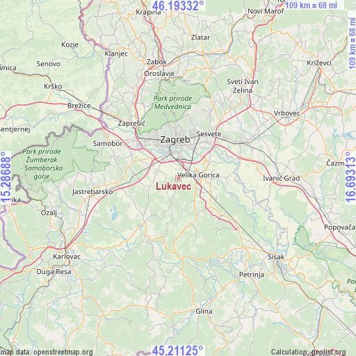 Lukavec on map