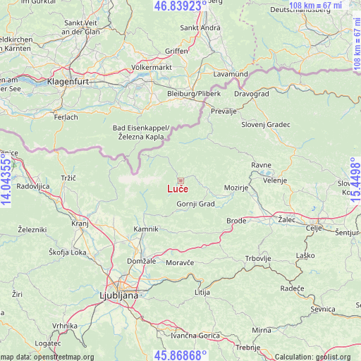 Luče on map