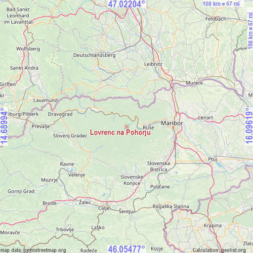 Lovrenc na Pohorju on map
