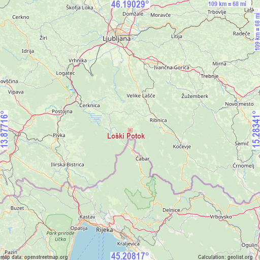 Loški Potok on map