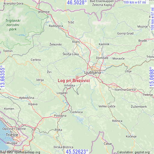 Log pri Brezovici on map