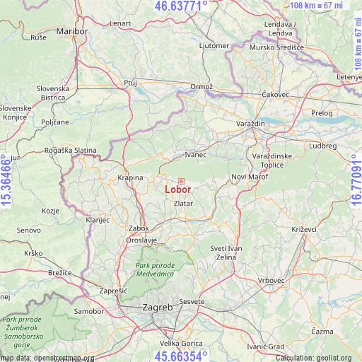 Lobor on map