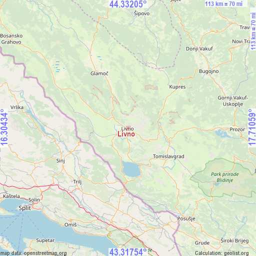 Livno on map