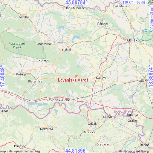 Levanjska Varoš on map