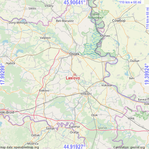 Laslovo on map