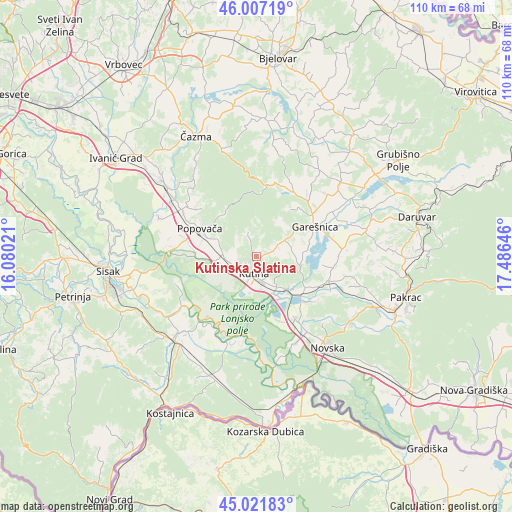 Kutinska Slatina on map