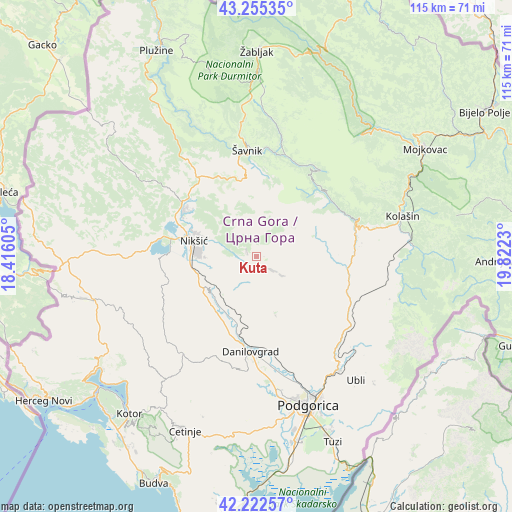 Kuta on map