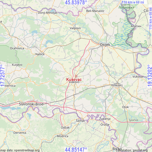 Kuševac on map