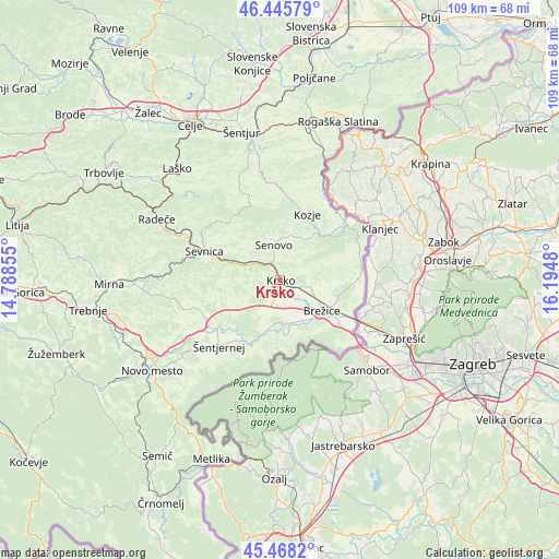 Krško on map