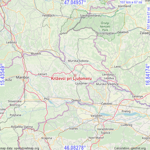 Križevci pri Ljutomeru on map