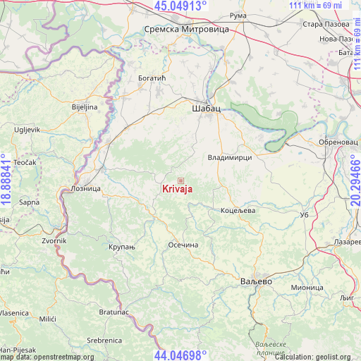 Krivaja on map