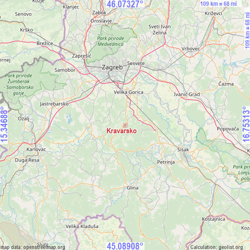 Kravarsko on map