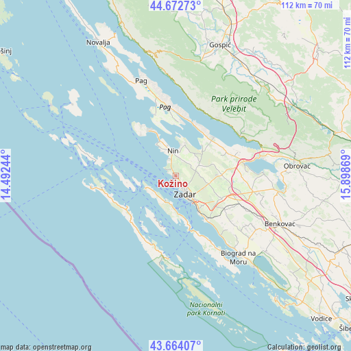 Kožino on map