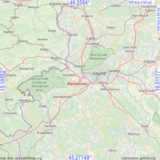 Kerestinec on map