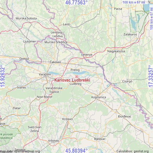 Karlovec Ludbreški on map
