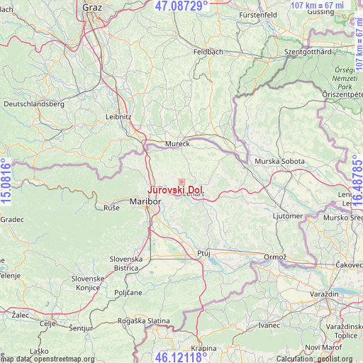 Jurovski Dol on map