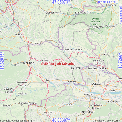 Sveti Jurij ob Ščavnici on map