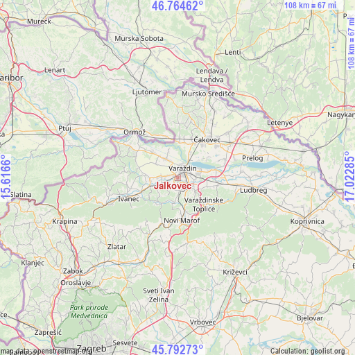 Jalkovec on map