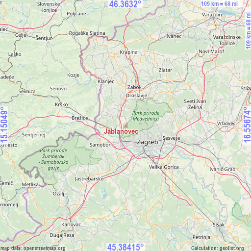 Jablanovec on map