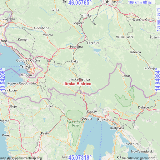 Ilirska Bistrica on map