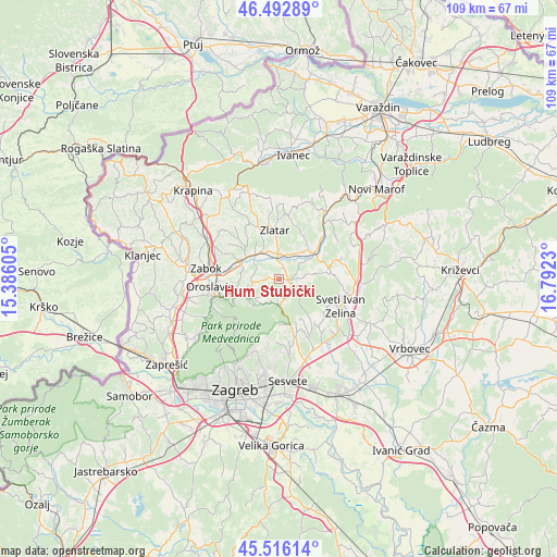 Hum Stubički on map