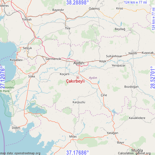 Çakırbeyli on map