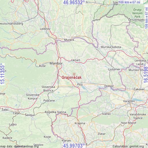 Grajenščak on map