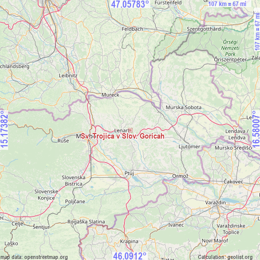 Sv. Trojica v Slov. Goricah on map