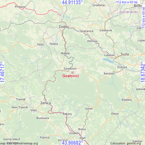 Gostovići on map