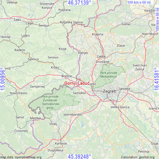 Gornji Laduč on map