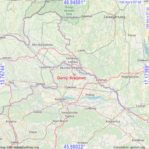 Gornji Kraljevec on map