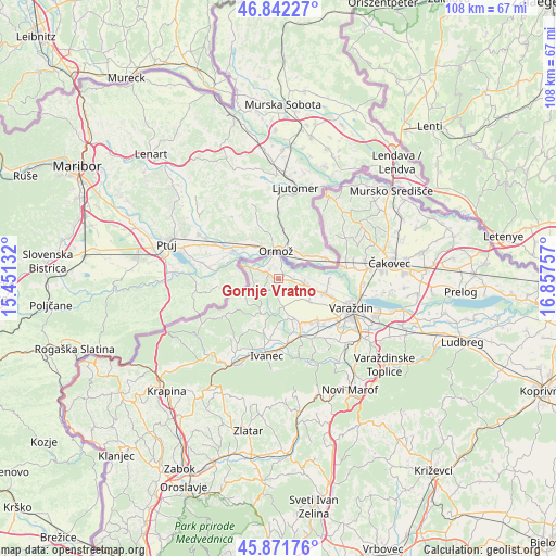 Gornje Vratno on map