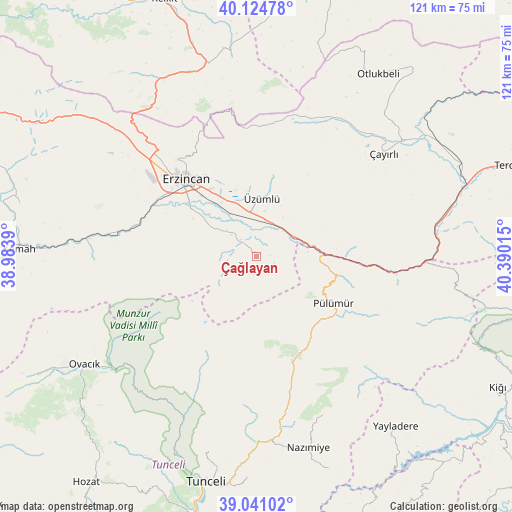 Çağlayan on map