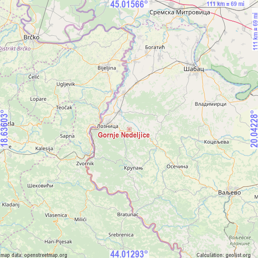 Gornje Nedeljice on map