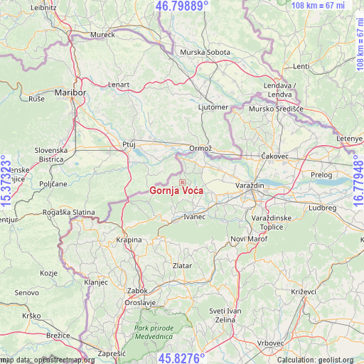 Gornja Voća on map