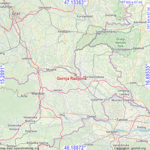Gornja Radgona on map