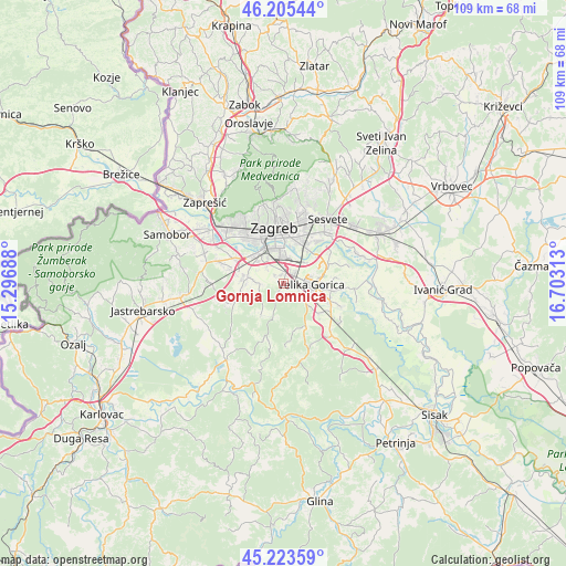 Gornja Lomnica on map
