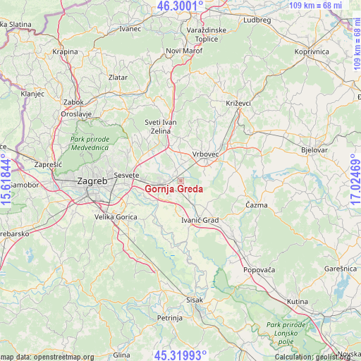 Gornja Greda on map
