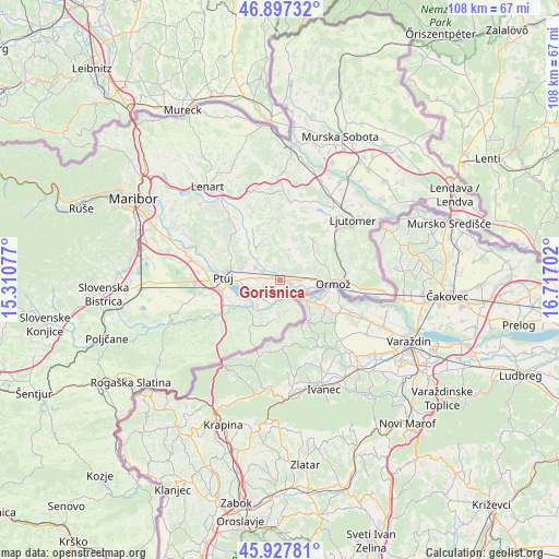 Gorišnica on map