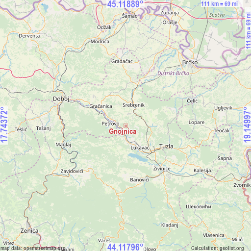 Gnojnica on map