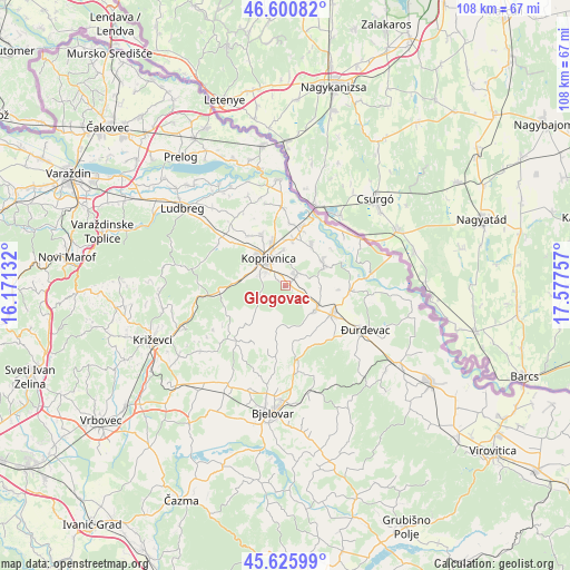 Glogovac on map