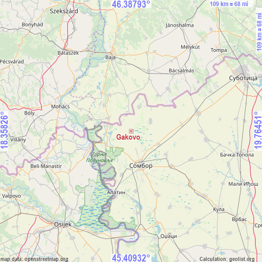 Gakovo on map