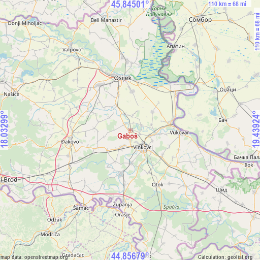 Gaboš on map