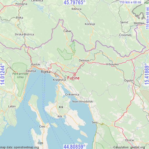 Fužine on map