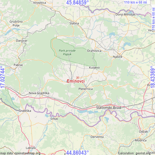 Eminovci on map