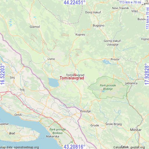 Tomislavgrad on map