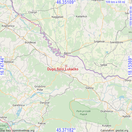 Dugo Selo Lukačko on map