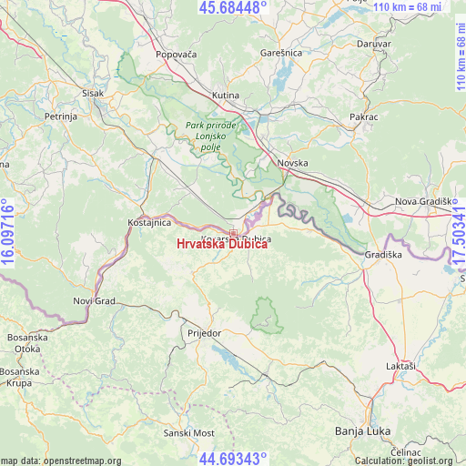 Hrvatska Dubica on map