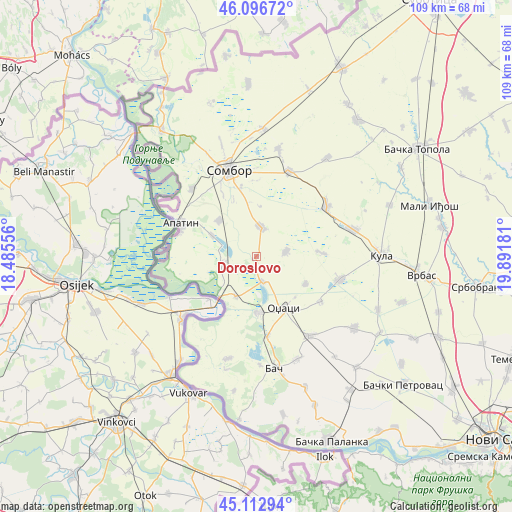 Doroslovo on map