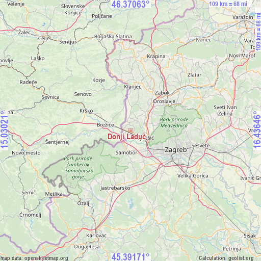 Donji Laduč on map